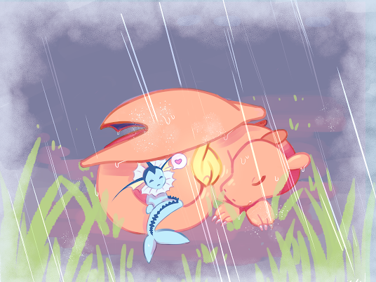 Vaporeon and Charizard Print